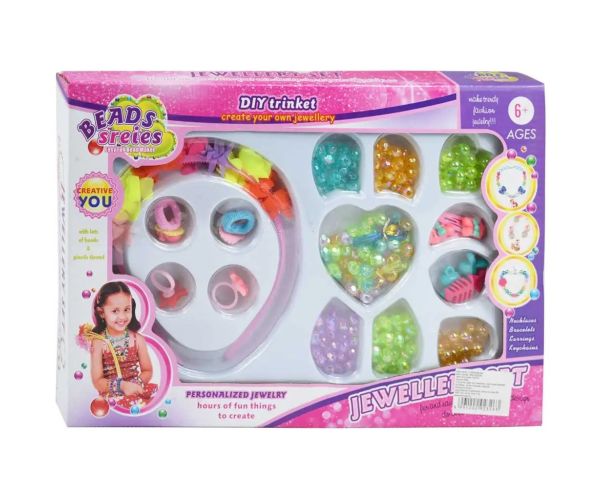 Beads Series: Set na výrobu šperkov 200+ farebných perleťových perál a prstene