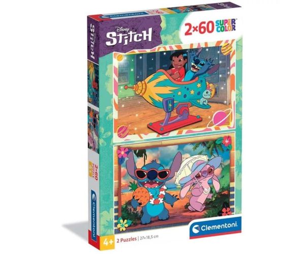 Disney Stitch 2x60ks Supercolor puzzle - Clementoni