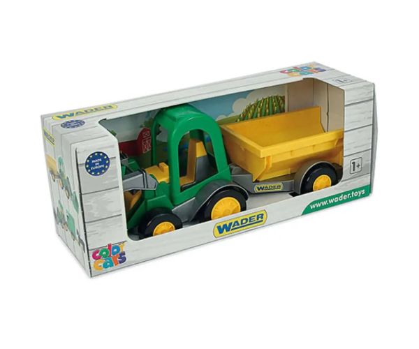 Traktor s predným nakladačom a prívesom 38cm - Wader