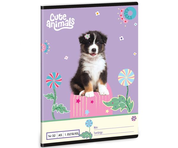 Ars Una: Cute Animals - Aussie A/5 linkovaný zošit pre 1. ročník 14-32
