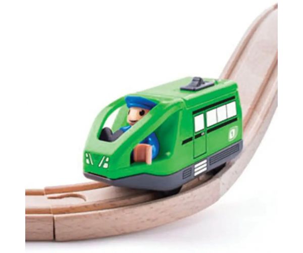 Modern zelená elektrická lokomotíva - Woodyland