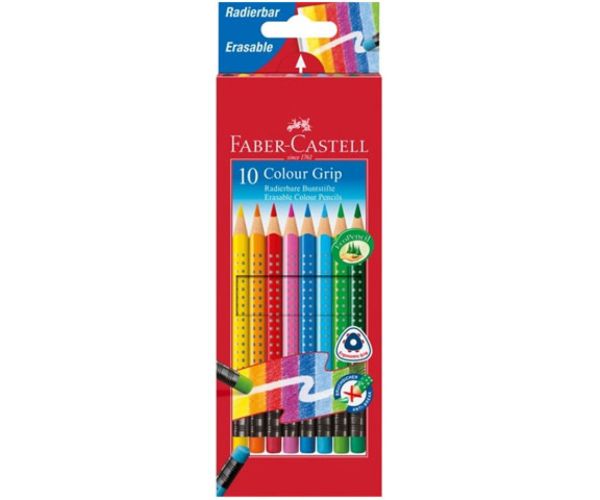 Farebné ceruzky 10-kusový set s gumovým- Faber-Castell