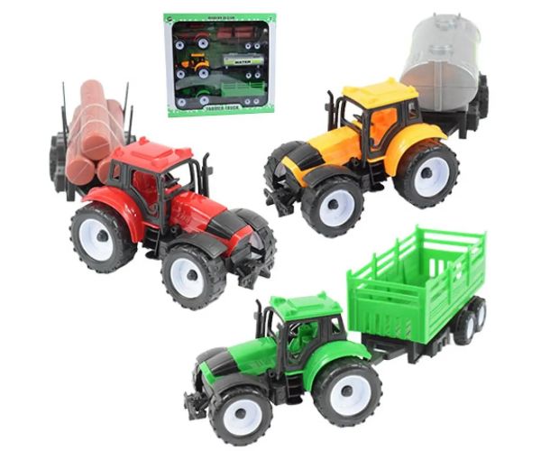 Farmer Truck: Farmárske traktory s prívesom 3-dielny set 28cm