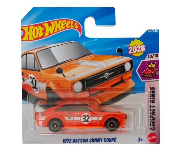 Hot Wheels: 1972 Datsun Sunny Coupé autíčko 1/64 - Mattel