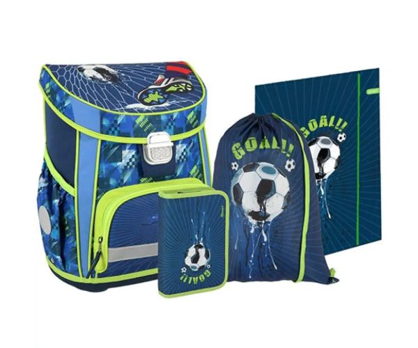 Football goal ergonomická školská taška batoh s peračníkom 4-dielny set