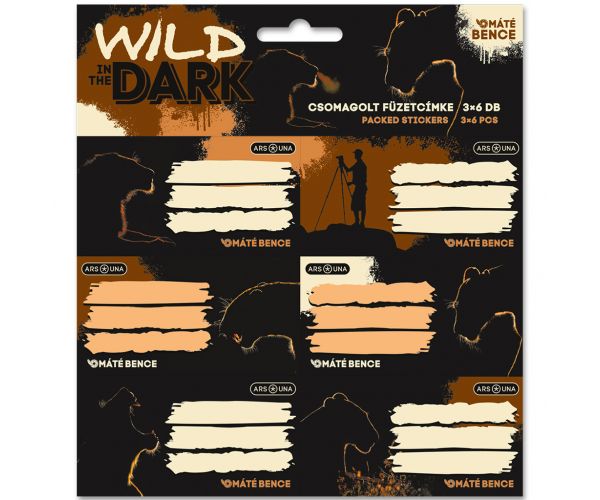 Ars Una: Wild in the dark nálepky na zošit s motívom leva, balené, 3×6 ks