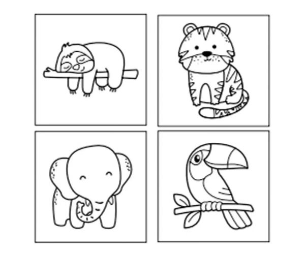 Sticke Art: Set nálepiek na vymaľovanie Zvieratá - Comansi
