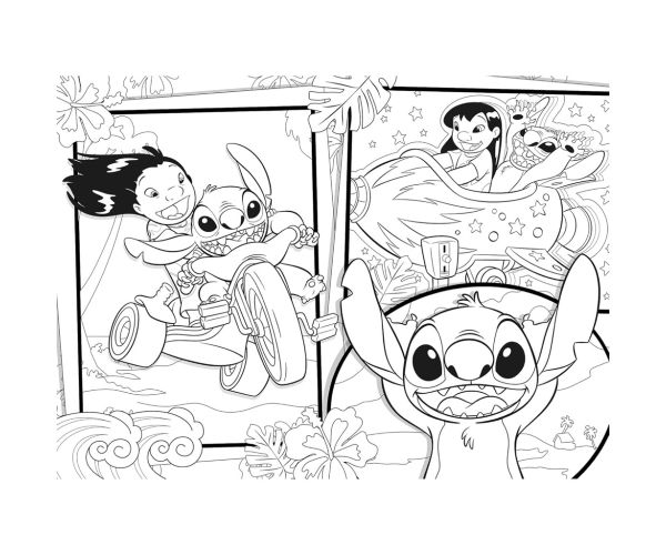 Stitch 2 v 1, 60-dielne Eco puzzle a omaľovánka 70x50 cm – Lisciani