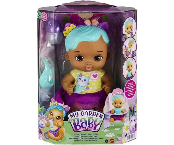 My Garden Baby: Tyrkysová mačka bábika 30 cm - Mattel