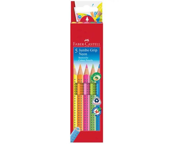 Faber-Castell: GRIP Jumbo set farebných neónových ceruziek - 5 ks