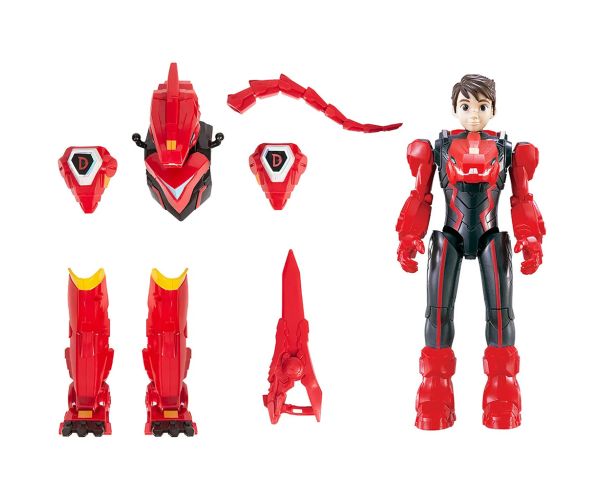 Quantum Heroes: Dinoster Lucio akčná figúrka s červeným brnením 20 cm