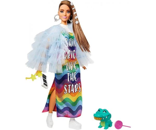 Barbie: Extravagantná bábika v dúhových šatách - Mattel