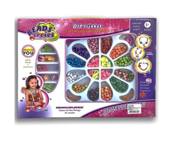 Beads Series: Set na výrobu šperkov s perlami, gumičkou do vlasov a príveskom