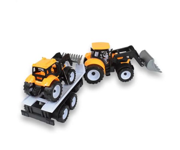Engineering Truck: 2-dielna súprava Traktor s prívesom a pracovným strojom 46cm