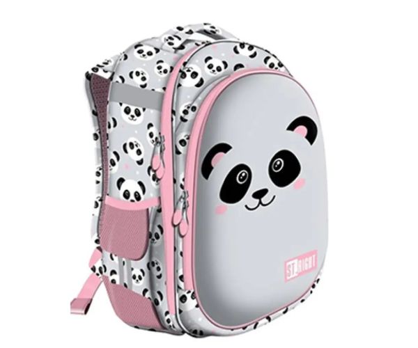St.Right Grey Panda školská taška, batoh s dvomi priehradkami 39x29x17cm