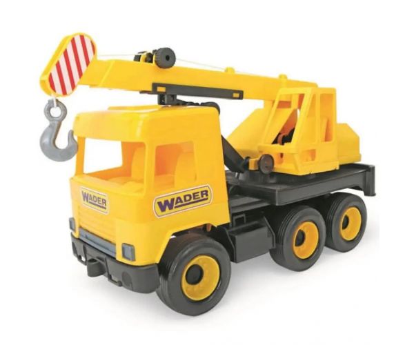Middle Truck: Žeriavové auto 43 cm žlté - Wader
