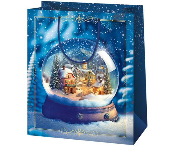 Cardex: Dedina v snehovej guľi stredná veľkosť darčeková taška 17x10x23cm