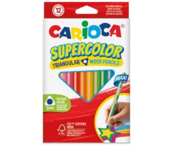 SuperColor 12-dielny set trojhranných farebných ceruziek maxi - Carioca
