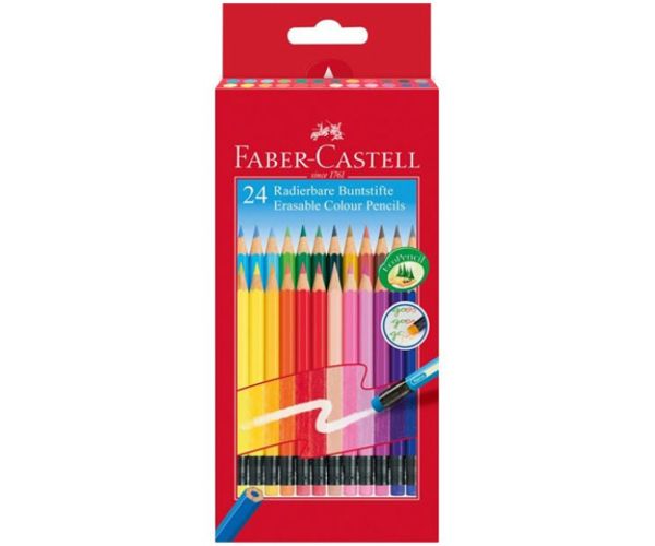 Faber-Castell: 24 dielna sada farebných ceruziek s gumou