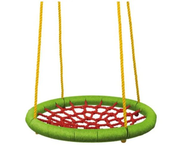 Hojdačka-hniezdo 83 cm v červeno-zelenej farbe