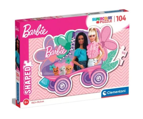 Barbie Supercolor 104-dielne puzzle v tvare kolieskovej korčule - Clementoni