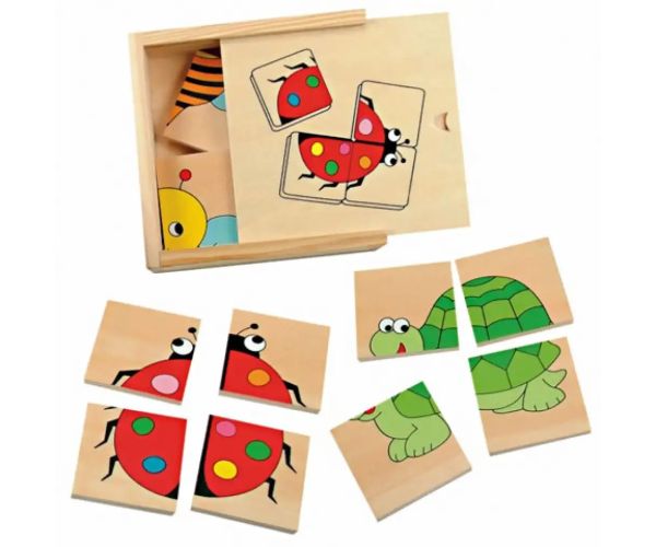 Mini obrázkový drevený puzzle