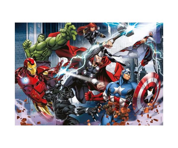 Avengeri 2 v 1, 108-dielne puzzle a omaľovánka 50x35 cm – Lisciani