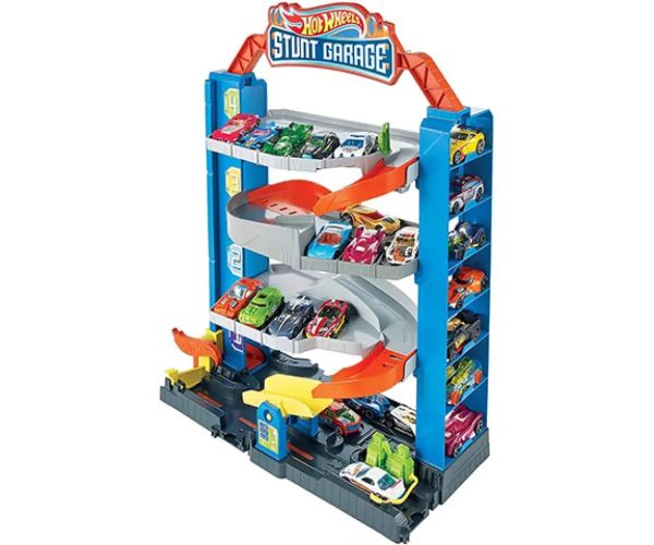 Hot Wheels Kaskadérska garáž dráha s autíčkom - Mattel