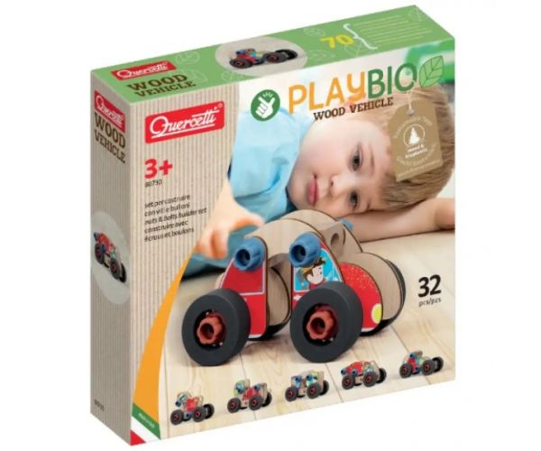 Quercetti: Play Bio zostaviteľné autíčko  32- dielny set