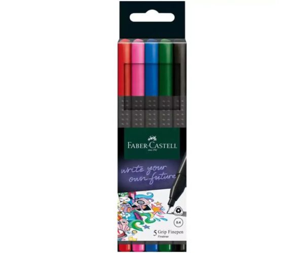 Faber-Castell: Grip 0,4mm-ový popisovač 5dielny set