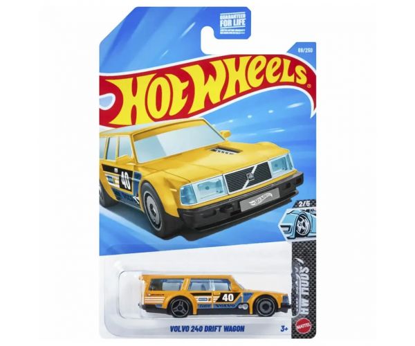 Hot Wheels: Volvo 240 Drift Wagon žlté autíčko 1/64 - Mattel