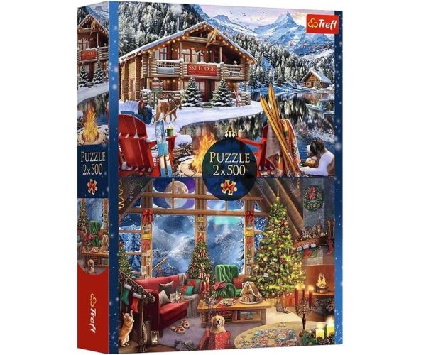 Vianoce v horách 2x500ks puzzle - Trefl