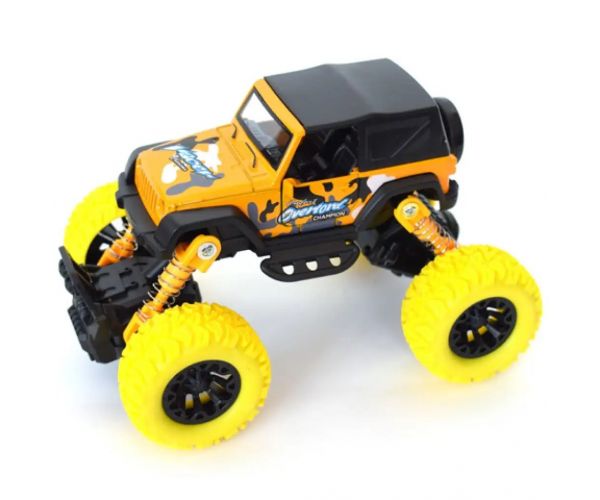 Off-Road naťahovacie žlté terénne vozidlo 1/32