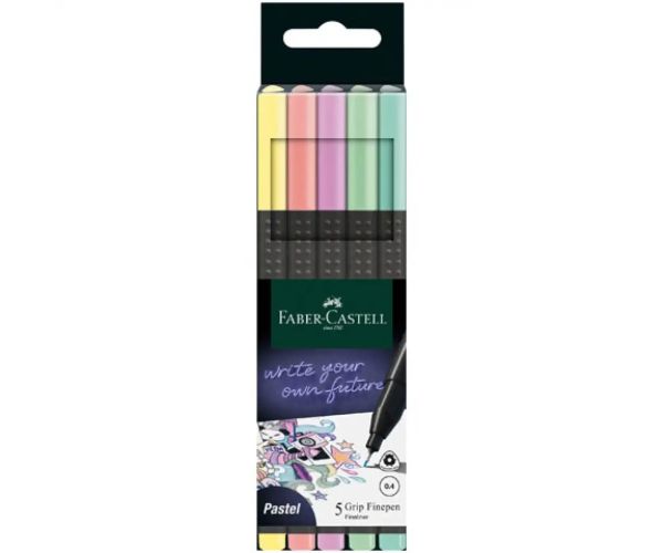 Faber-Castell: Grip 0,4mm-ový pastelový popisovač 5 dielny set
