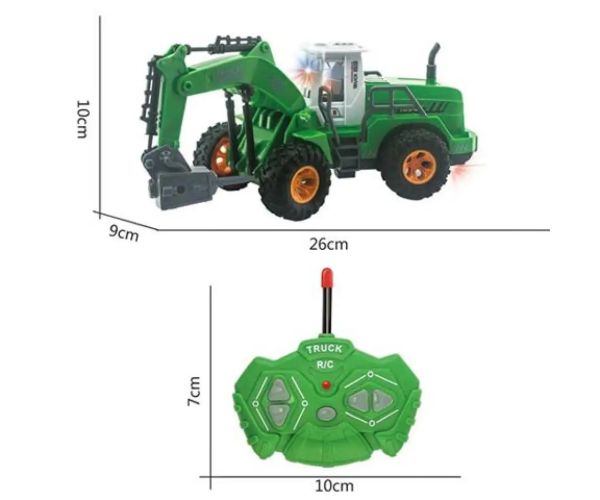 RC Truck zelený pracovný stroj na diaľkové ovládanie 1/30 27Mhz