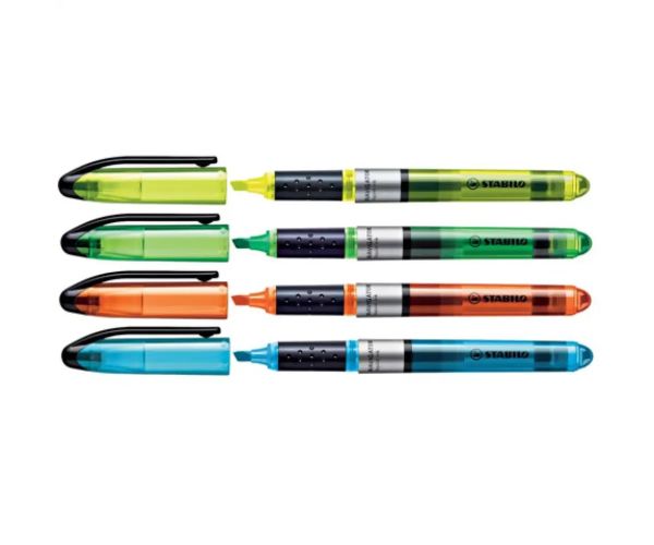 Stabilo: Navigator zvýrazňovač 1-4mm 4ks sada