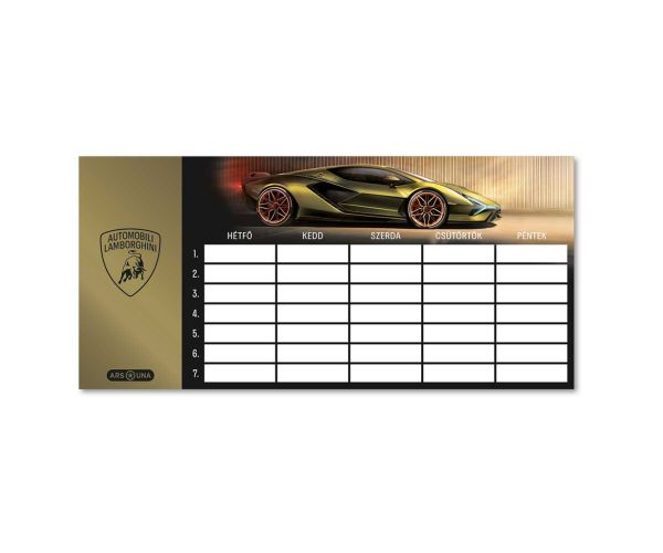 Ars Una: Lamborghini zlatý jednostránkový, obojstranný rozvrh