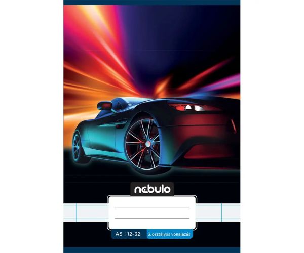 Nebulo: Zošit pre 3. ročník linajkový A5 12-32 Štýlové vzory - Autá