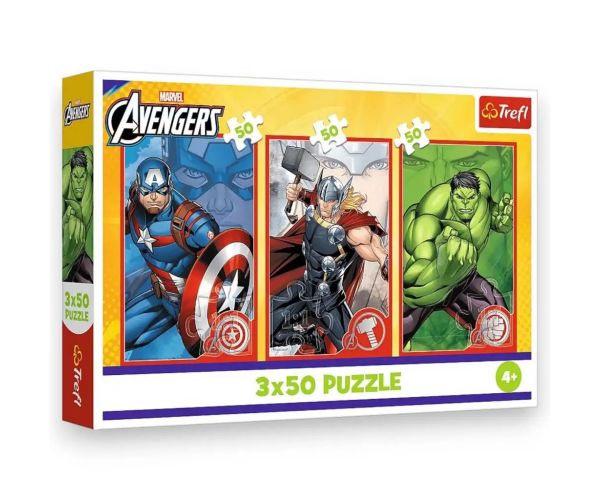 Pomstitelia: Naši hrdinovia 3x50 ks puzzle - Trefl