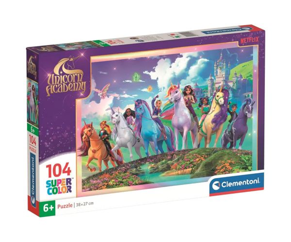 Unicorn Akadémia tím 104ks Supercolor puzzle - Clementoni