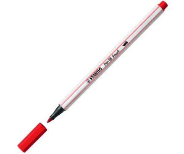 Stabilo: Pen 68 brush popisovač karmínovočervený