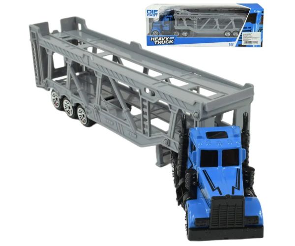 City Truck: Modrý kamión na prepravu áut 22 cm