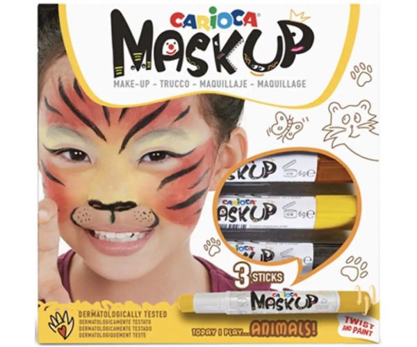 Carioca Maskup: Tiger set na vymaľovanie tváre 3 farby