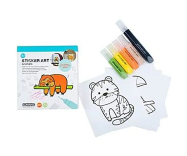 Sticke Art: Set nálepiek na vymaľovanie Zvieratá - Comansi