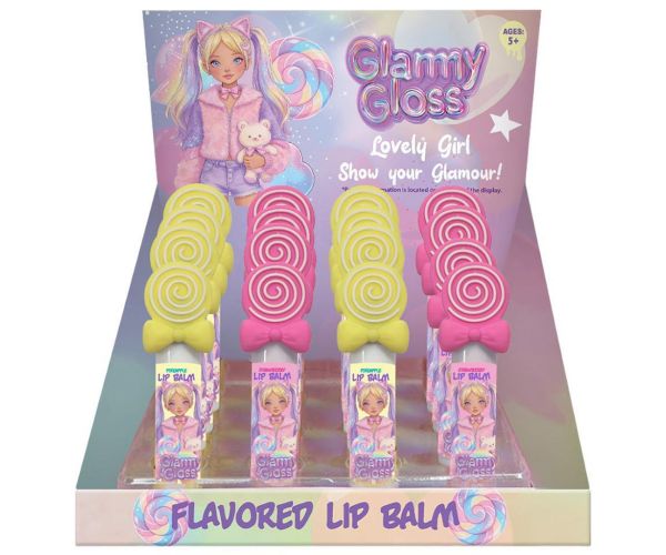 Luna: Glammy Gloss lízátko tvarovaný ochutený balzam na pery v rôznych variantoch 1ks