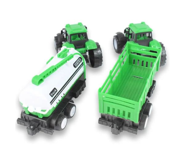 Farm Truck: Dvojdielny zelený set, traktor s prívesom