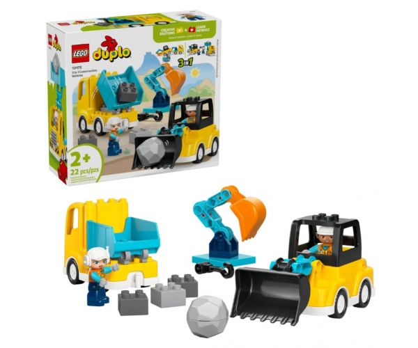 LEGO® DUPLO®: 3 v 1 stavebné stroje (10475)