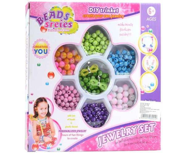 Beads Series set na výrobu šperkov, s korálkami a priadzou