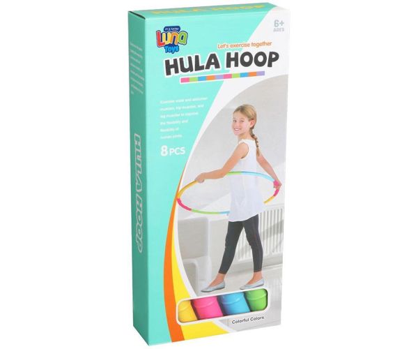 Luna: Dúhový 8-dielny skladací hula hoop 83cm