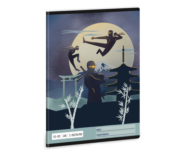 Ars Una: Ninjas in the Dark A/5 linajkový zošit pre 3. ročník 12-32